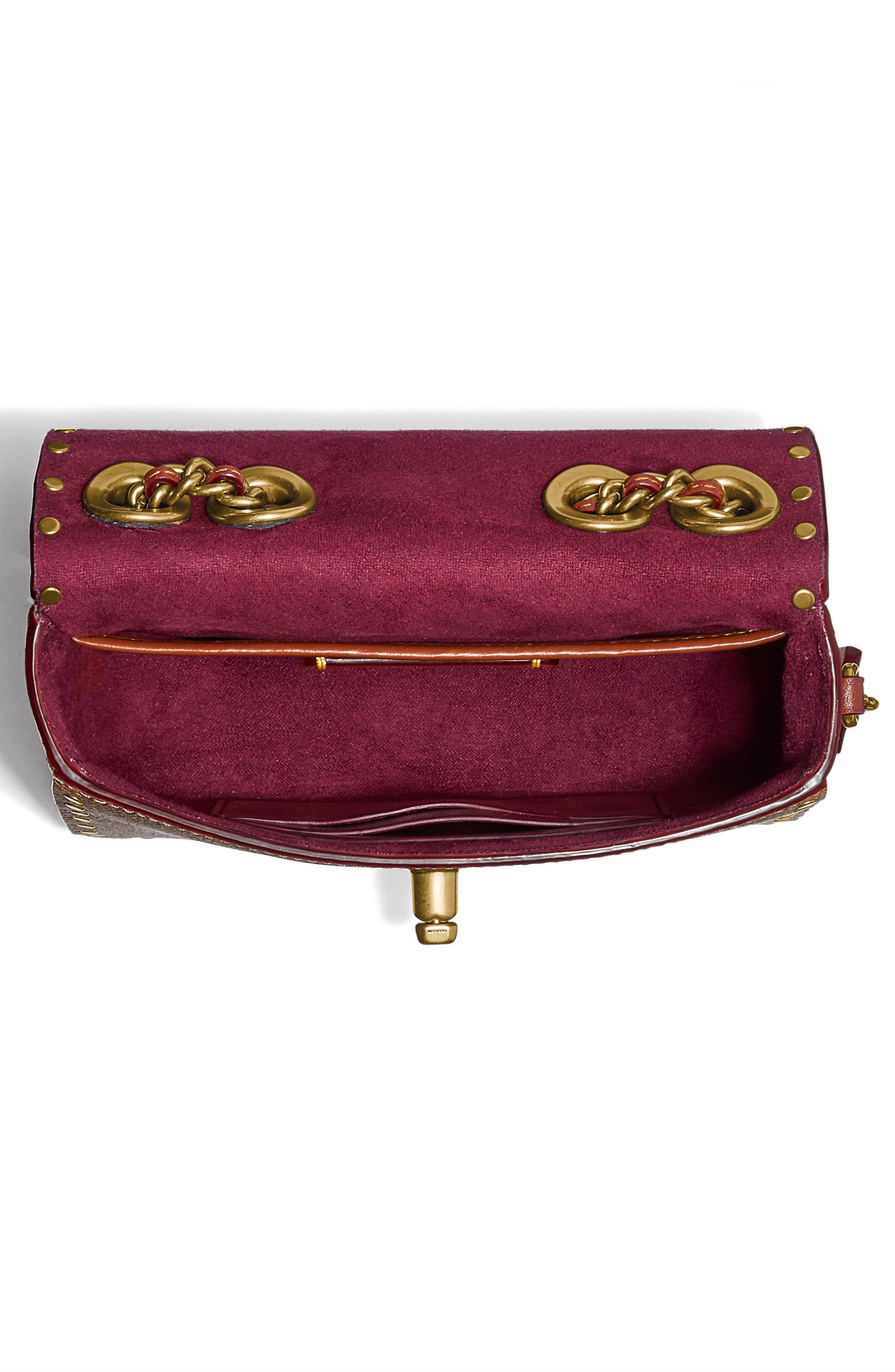Signature Border Canvas Crossbody Bag, Alternate, color, BRASS/ TAN RUST