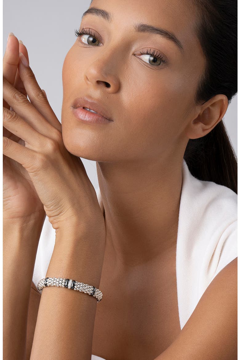 Black Caviar Diamond One-Link Bracelet, Alternate, color, BLACK