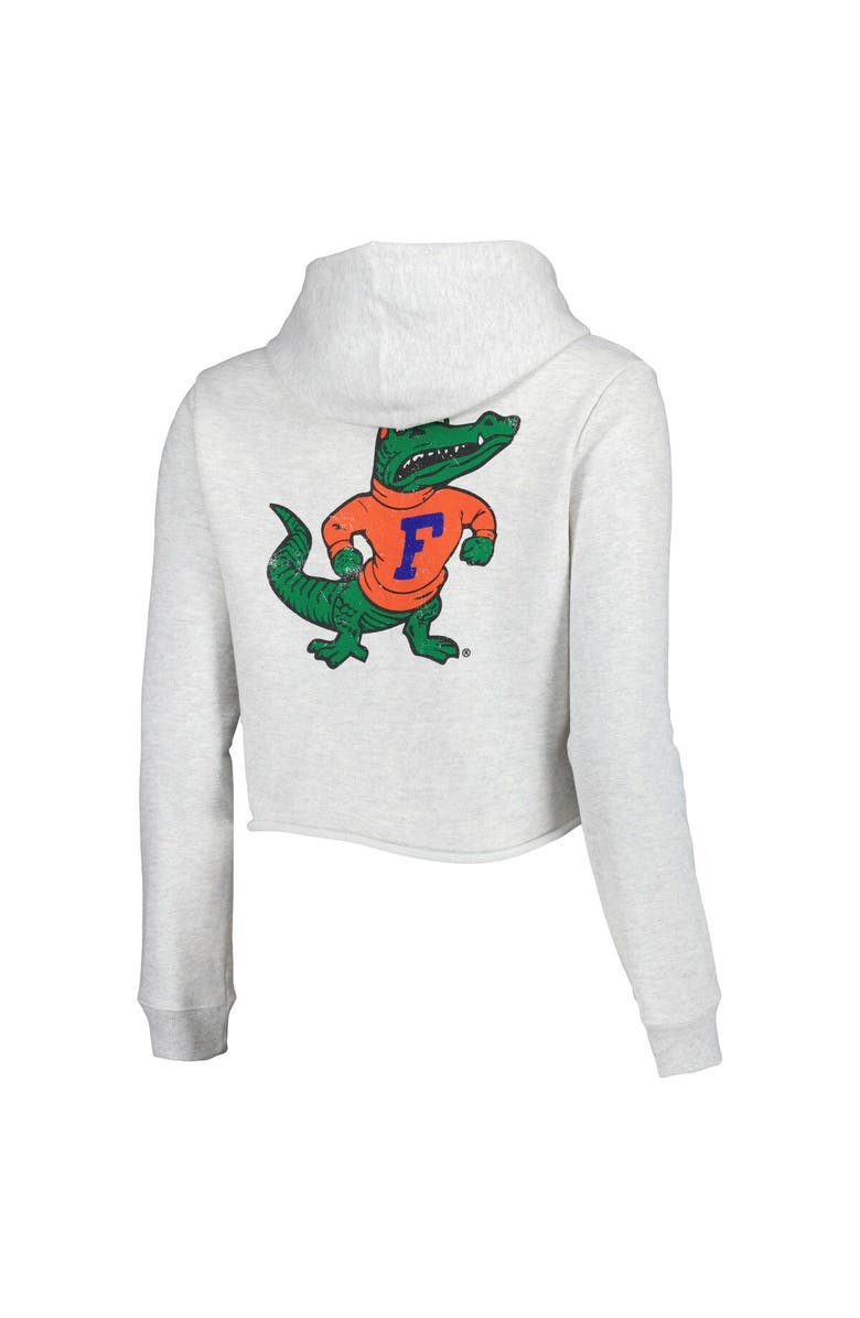 LEAGUE COLLEGIATE WEAR Women's League Collegiate Wear Ash Florida Gators 2-Hit 1636 Cropped Pullover Hoodie, Alternate, color, 