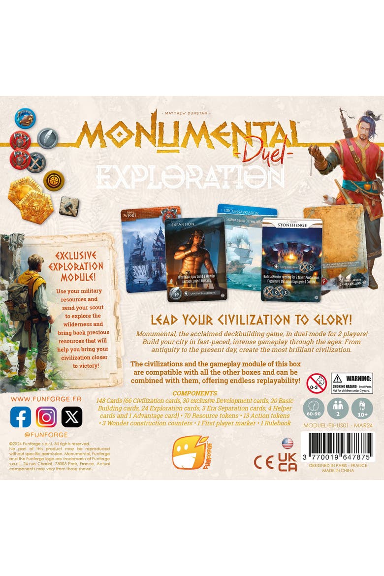 Monumental Duel Civilization Deckbuilding Board Game, Ages 10+, Alternate, color, Multicolored
