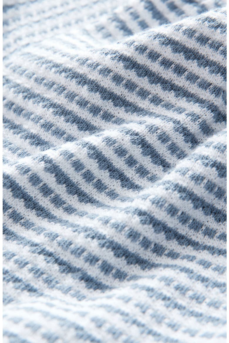 Kids' Textured Stripe Cotton Top & Shorts Set, Alternate, color, BLUE