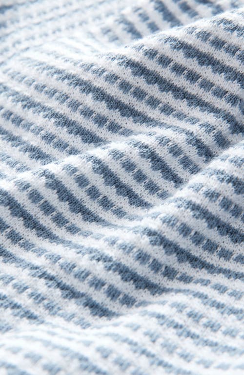 Next Kids' Textured Stripe Cotton Shorts In Blue