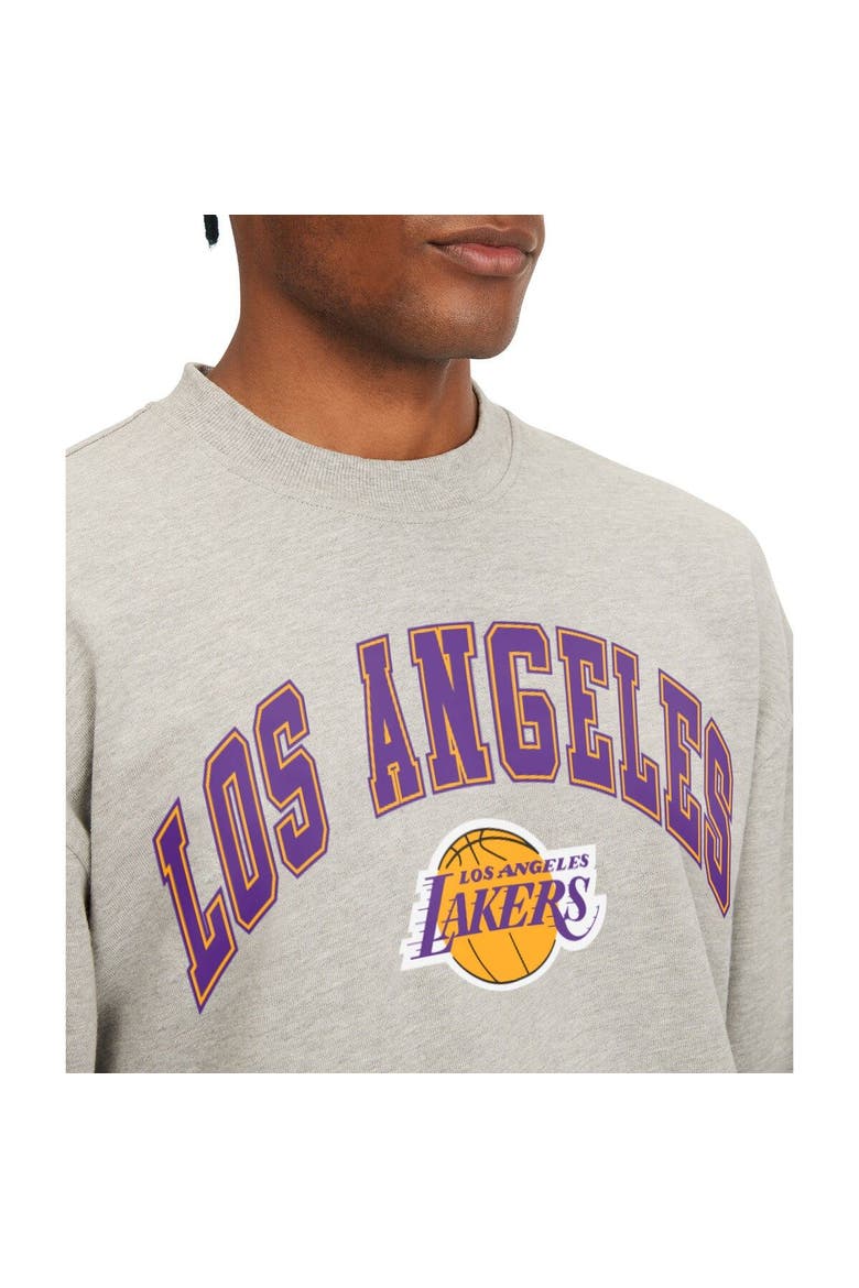 Men's Tommy Jeans Gray Los Angeles Lakers James Patch Pullover Sweatshirt, Alternate, color, Gray