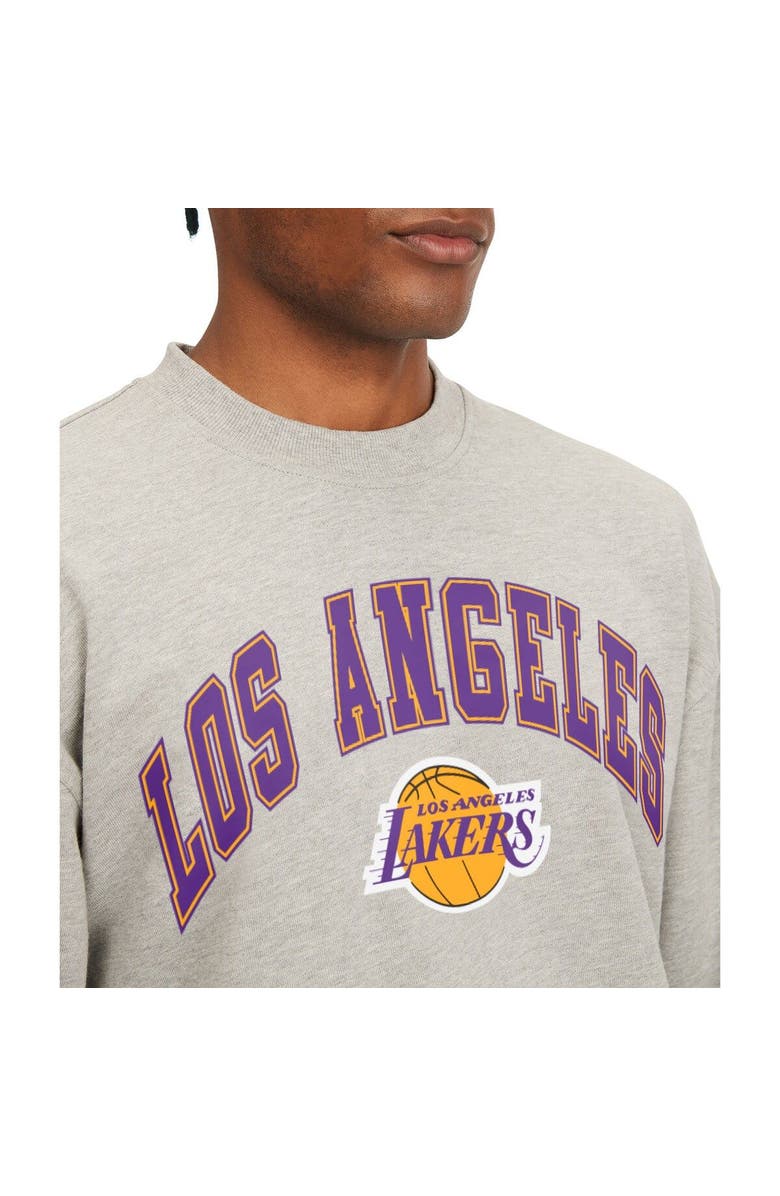 TOMMY JEANS Men's Tommy Jeans Gray Los Angeles Lakers James Patch Pullover Sweatshirt, Alternate, color, Gray