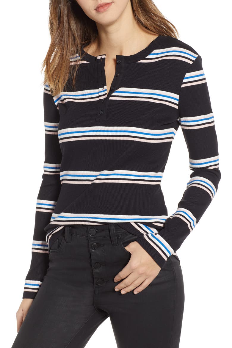 Stripe Henley, Main, color, BLACK SOREN STRIPE