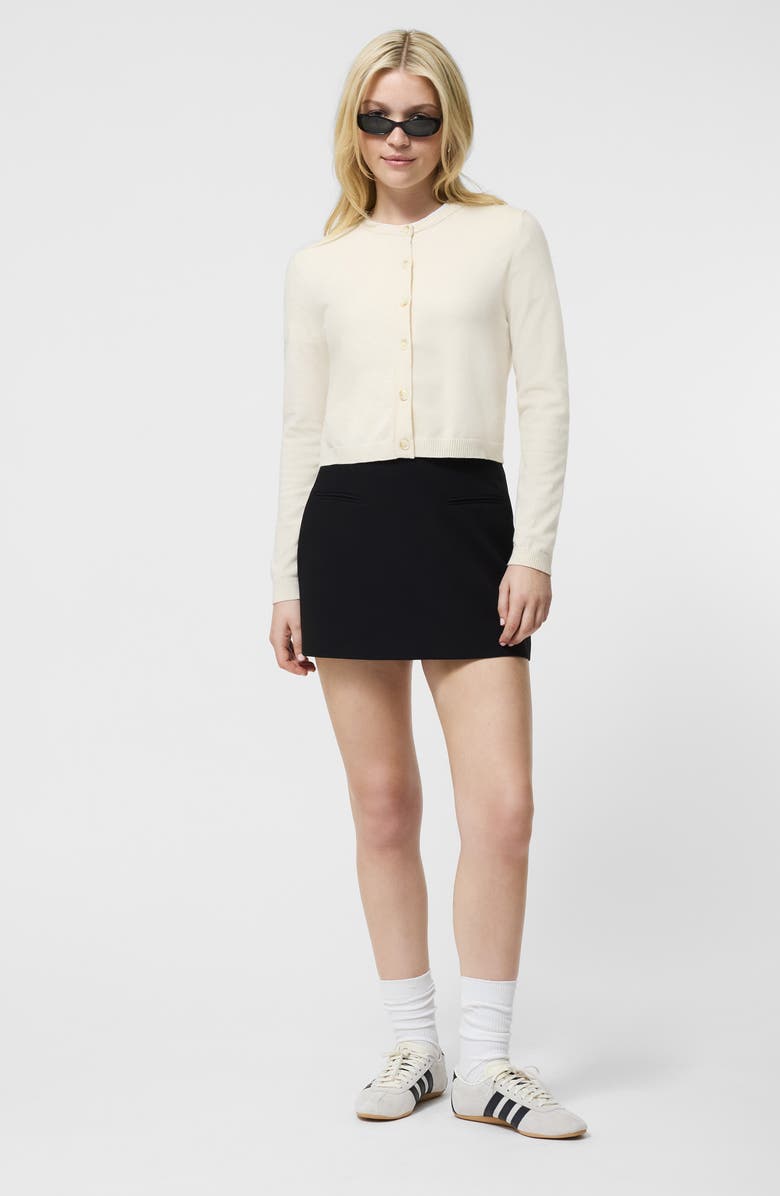 French Connection Crop Cardigan, Alternate, color, Oatmeal Melange