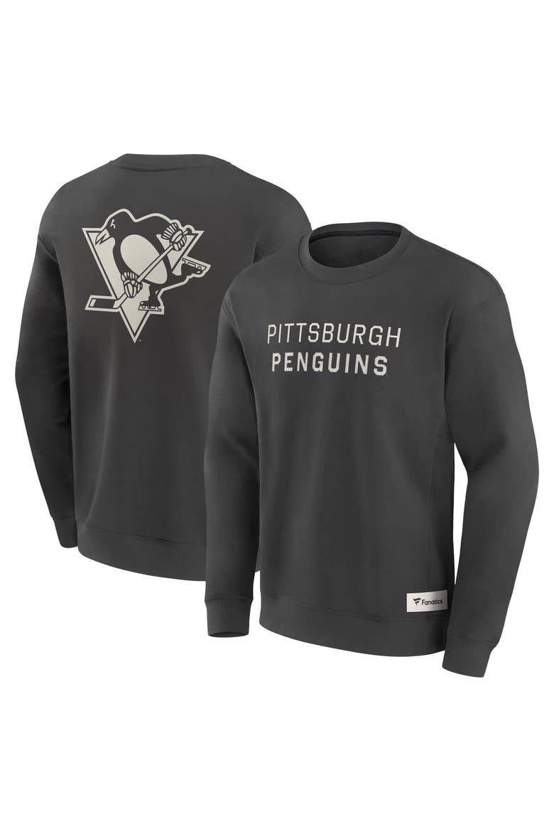 Men's Fanatics Charcoal Pittsburgh Penguins Elements Future Ground Lettering Pullover Sweatshirt, Alternate, color, Charcoal