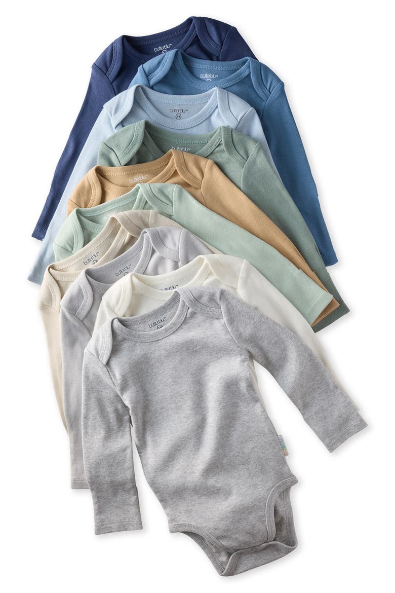 Blake Assorted 10-Pack Bodysuits, Main, color, SEAFOAM TERRA RAINBOW