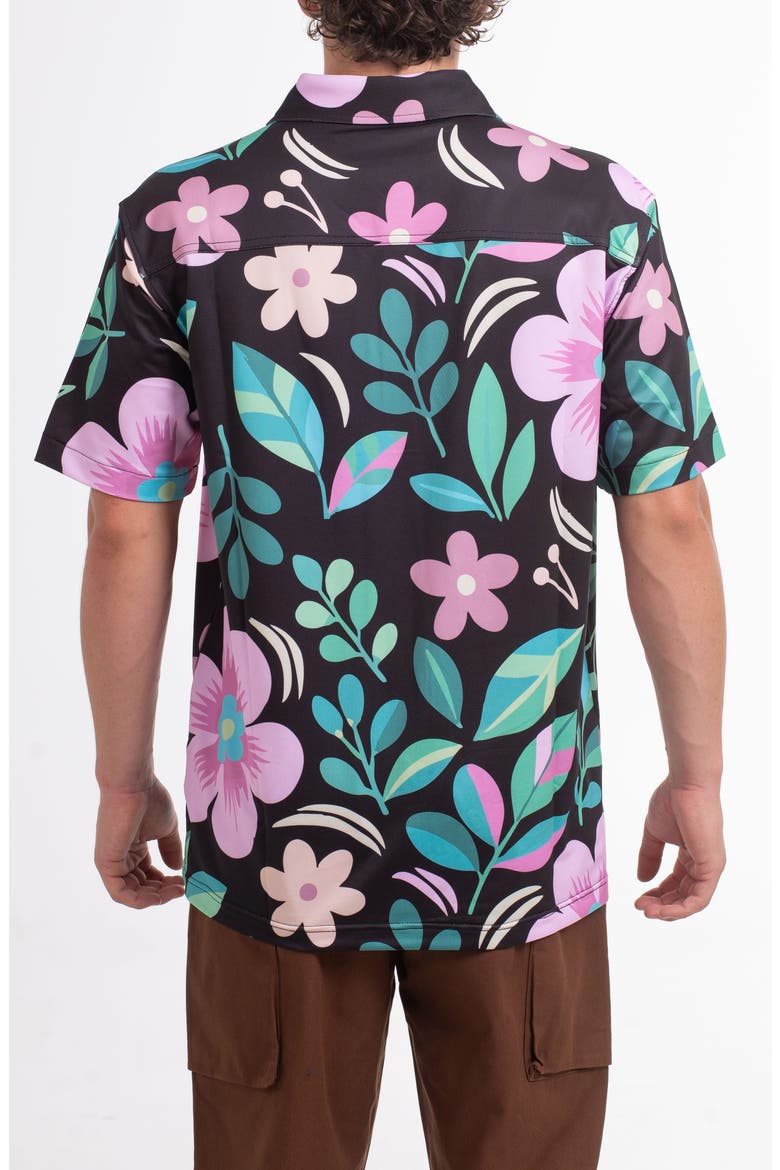 Aqua Terra Performance Short Sleeve Button-Up Shirt, Alternate, color, PINK MULTI