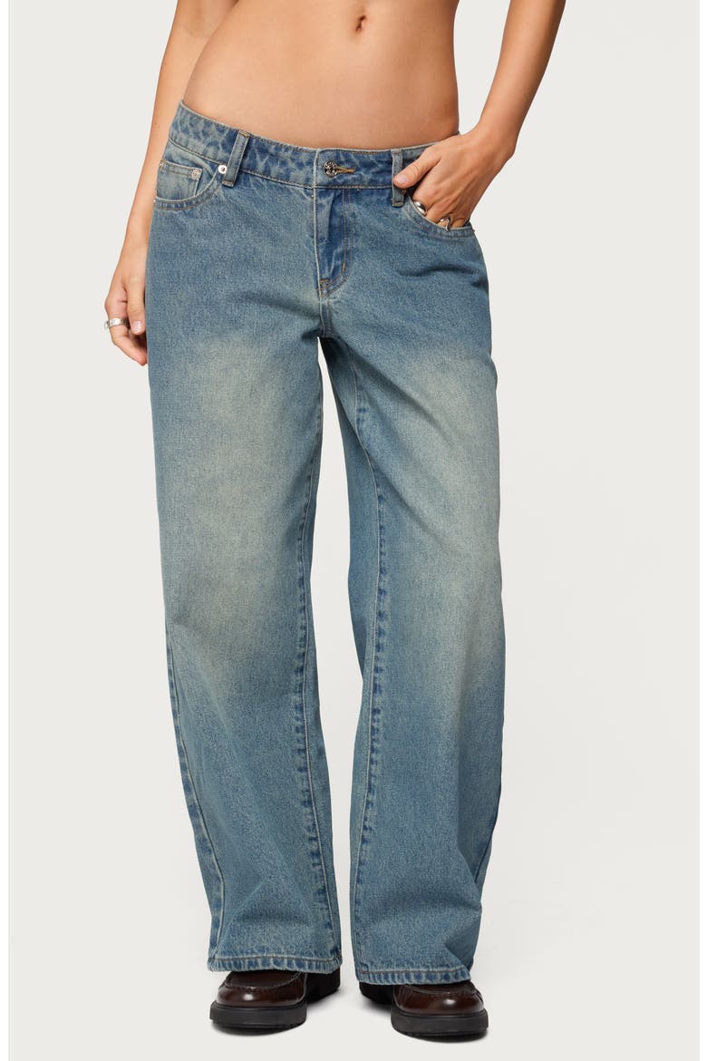 Magda Acid Wash Low Rise Wide Leg Jeans, Main, color, BLUE-VINTAGE-WASHED