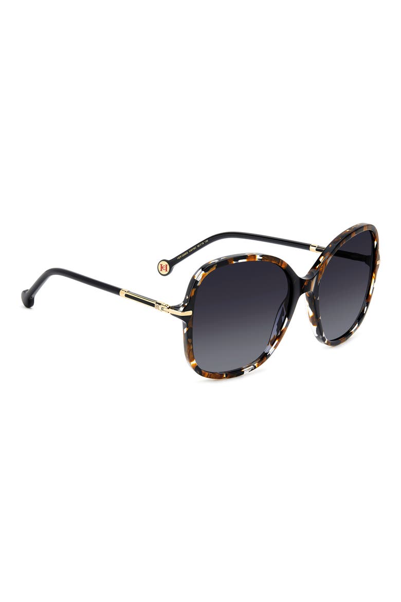 58mm Gradient Square Sunglasses, Alternate, color, BLACK HAVANA GOLD/ DARK GREY