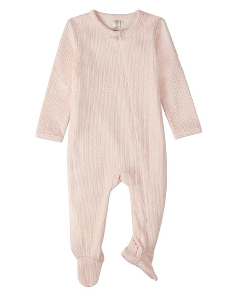 Baby Knit Zippered Footie with All-Over Abstract Pattern