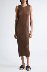 Pleats Please Issey Miyake New Colorful Basics 4 Pleated Sleeveless Dress