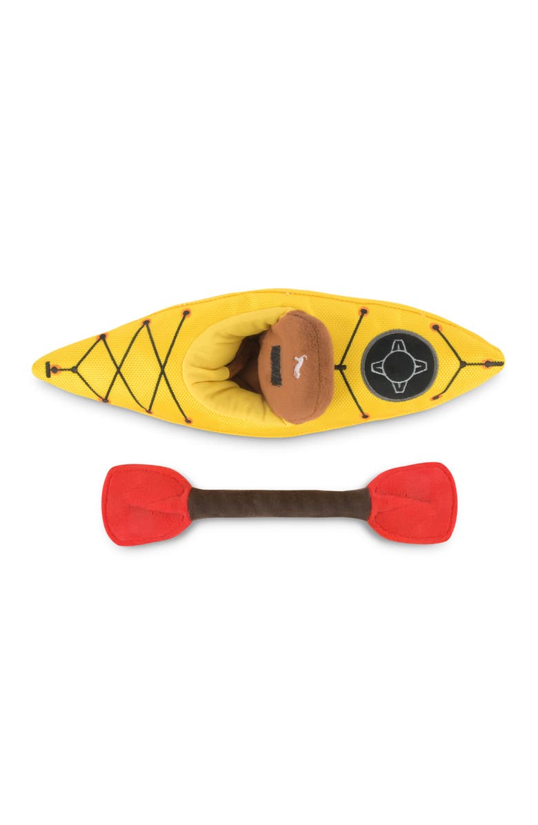 P.L.A.Y. Camp Corbin Collection K9 Kayak Plush Dog Toy, Squeaker, Crinkle, Alternate, color, Multicolored