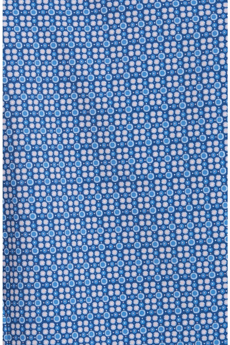 Trim Fit Short Sleeve Button-Up Performance Shirt, Alternate, color, BLUE CORAL CIRCLE GEO PRINT