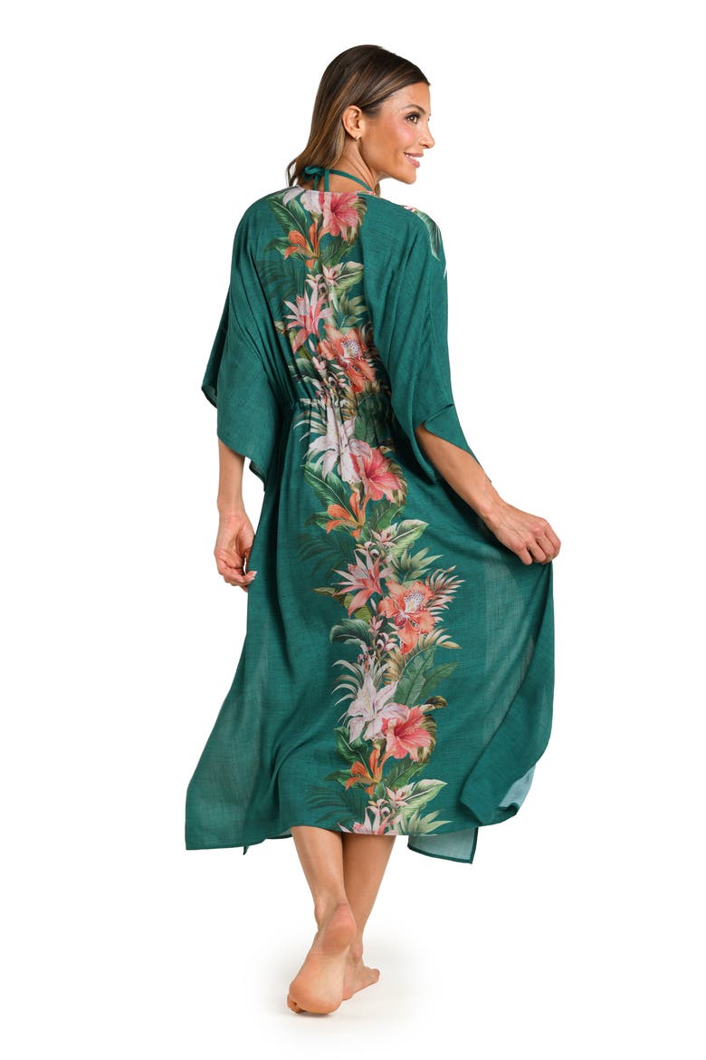 Courtyard Palms Tie Waist Kimono Cover-Up, Alternate, color, JUNGLE
