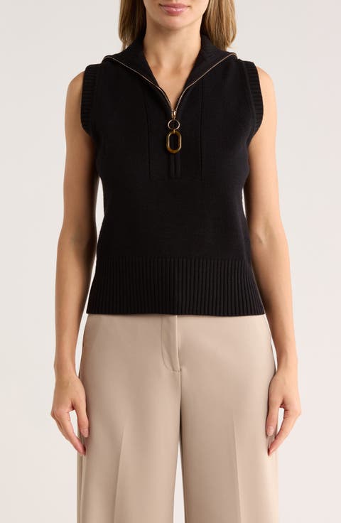 Johanna Sleeveless Zip Front Top