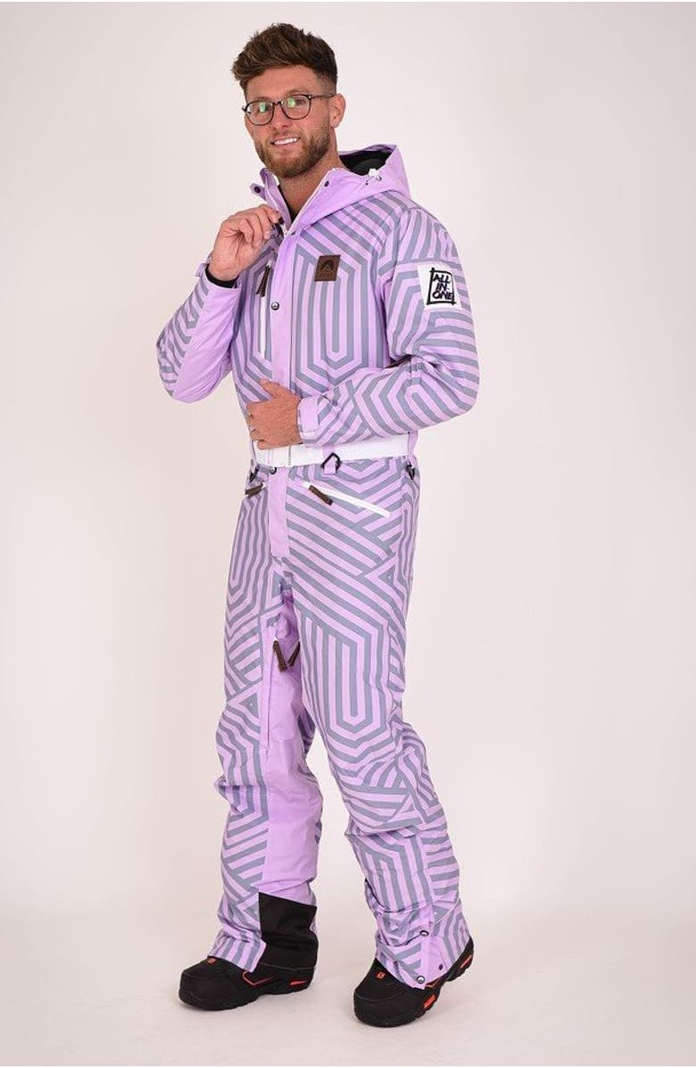 OOSC Fall Line Men's Ski Suit, Alternate, color, Purple & Grey