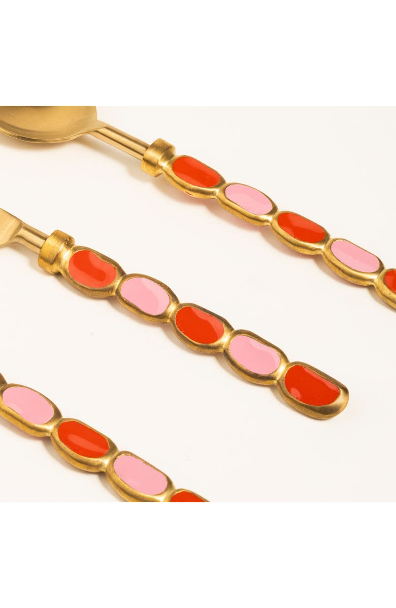 Zsa Zsa Zsu Rampur Set Of 3 Steel Cutlery Maximalist, Alternate, color, Gold