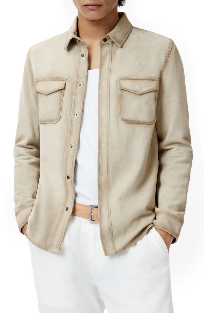 John Varvatos Izzy Suede Shirt Jacket, Main, color, 