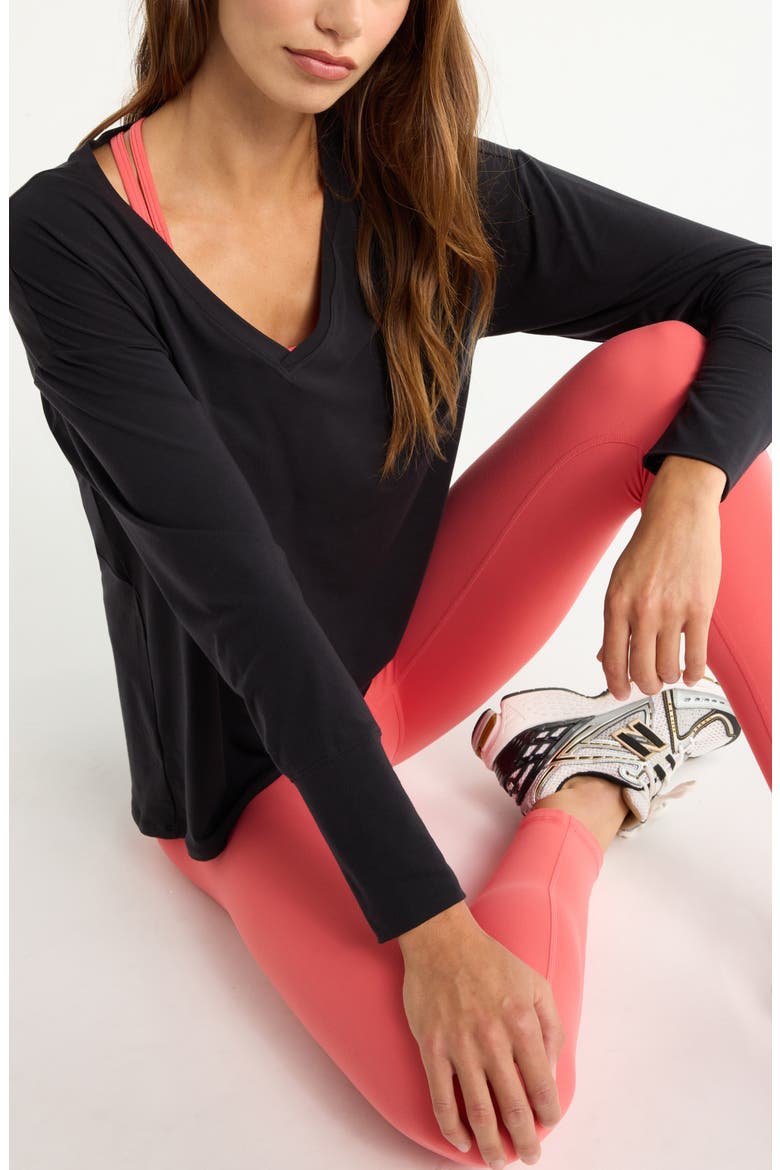 Breathe Long Sleeve T-Shirt, Alternate, color, BLACK