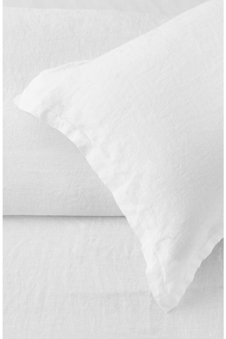 Linen Duvet Set, Alternate, color, WHITE