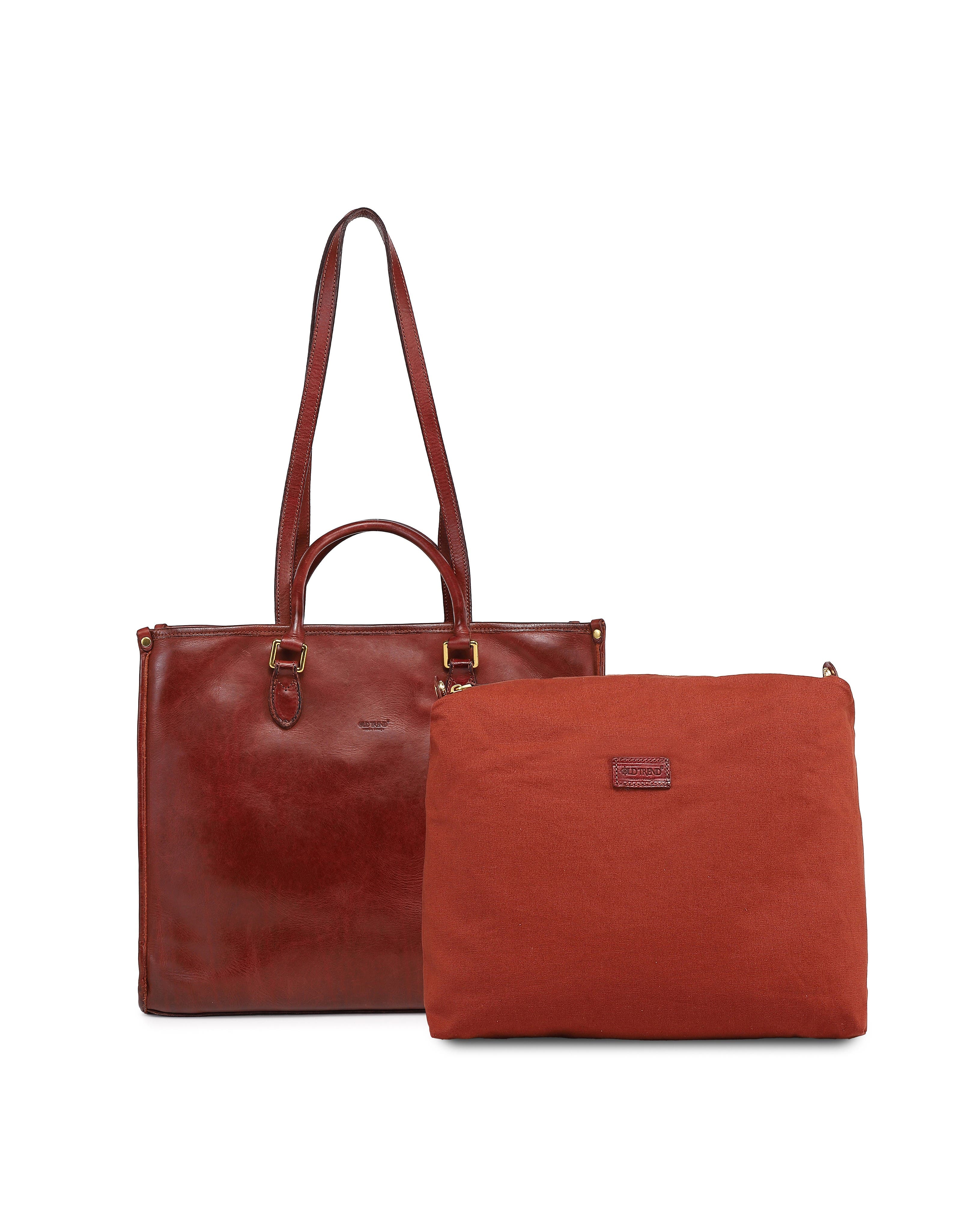 OLD TREND Clivia Genuine Leather Structured Carryall Tote, Alternate, color, Brown