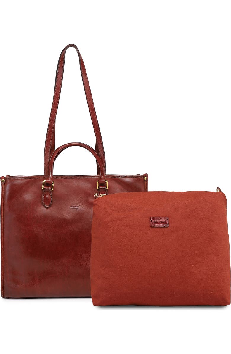 OLD TREND Clivia Genuine Leather Structured Carryall Tote, Alternate, color, Brown