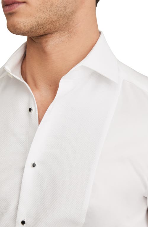 Reiss White Slim Fit Cotton Double Cuff Dinner Shirt In White