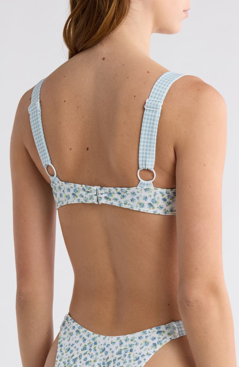 PacSun Elise Ruffle Bikini Top, Alternate, color, Blue Ditsy Floral/ Gingham