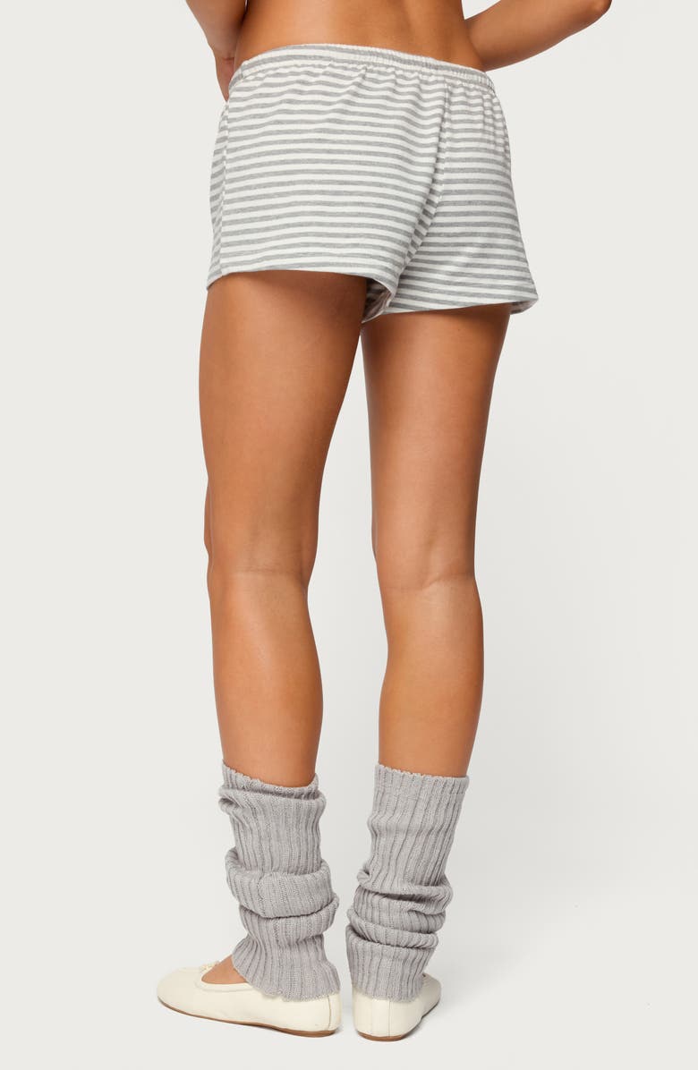 EDIKTED Jainee Stripe Drawstring Shorts, Alternate, color, Gray-Melange