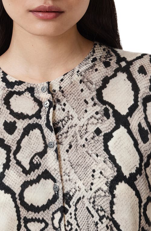 Allsaints Anouk Slim Fit Merino Wool Cardigan In Pale Grey Marl