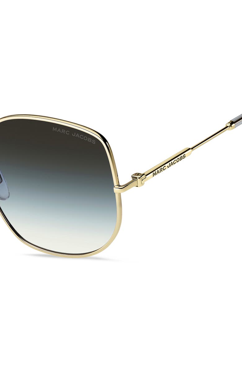 Marc Jacobs 59mm Gradient Square Sunglasses, Alternate, color, Gold Blue/ Grey Green