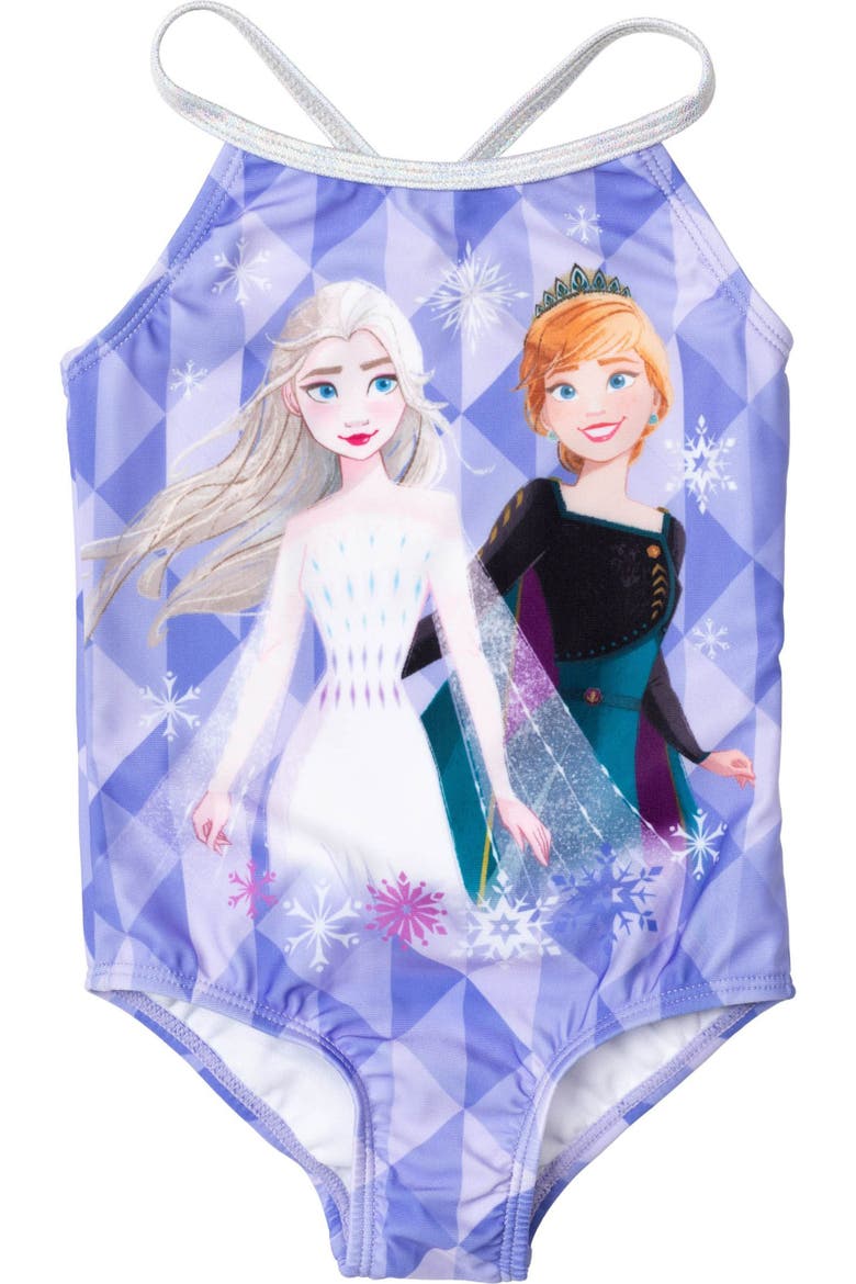 Frozen One Piece Swimwear, Alternate, color, Blue Purple Elsa Anna