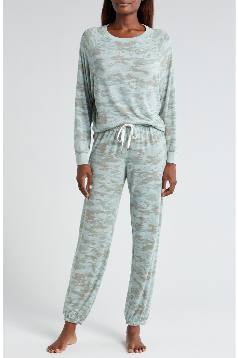 Star Seeker Brushed Jersey Pajamas, Main, color, FERN CAMO