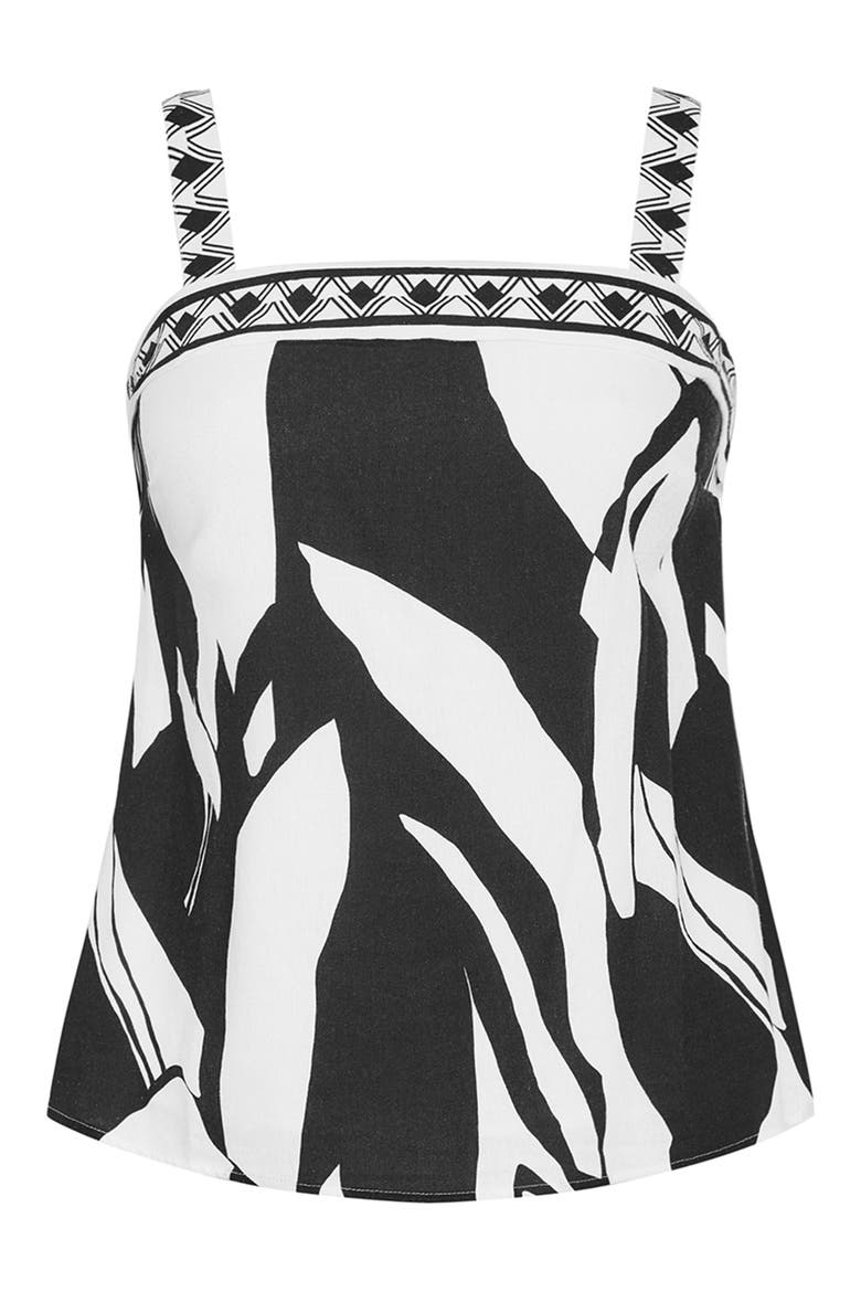 Contrast Border Sleeveless Top, Alternate, color, MIRAGE BDR