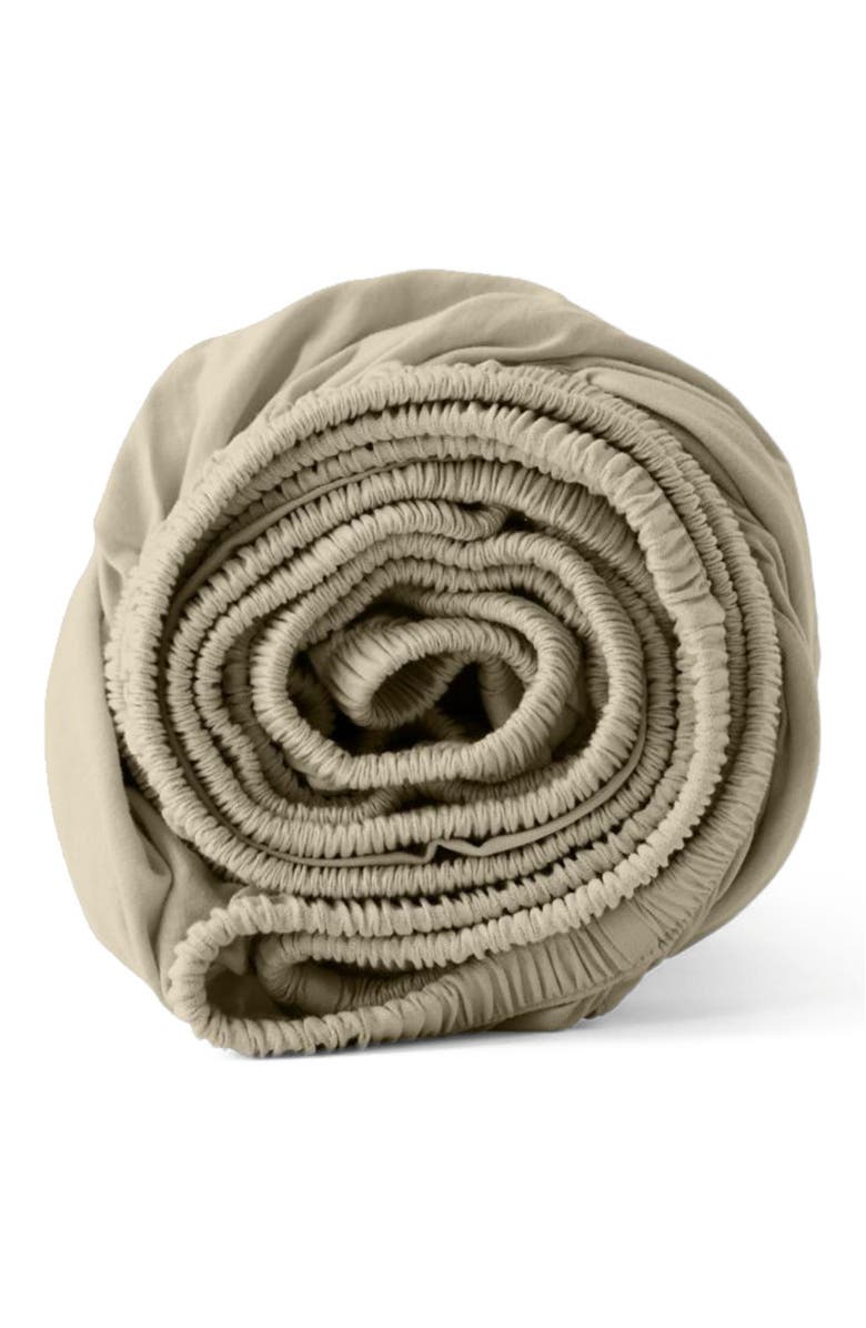 Pact Organic Cotton Organic Room Service Sateen Fitted Sheet, Main, color, Spray Green