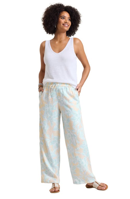 Tommy Bahama Paradiso Petals Linen Easy Pants In White Rock