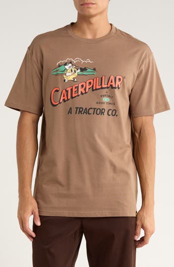 Cat Wwr Danny Boxy Graphic T-shirt In Brown