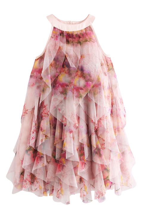 Kids' Vertical Ruffle Tulle Dress (Little Kid & Big Kid)