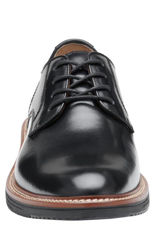 Johnston & Murphy Upton Plain Toe Derby In Black Full Grain Bl
