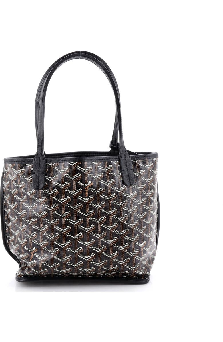 Pre-Owned Goyard Anjou Reversible Tote Coated Canvas Mini, Main, color, Black