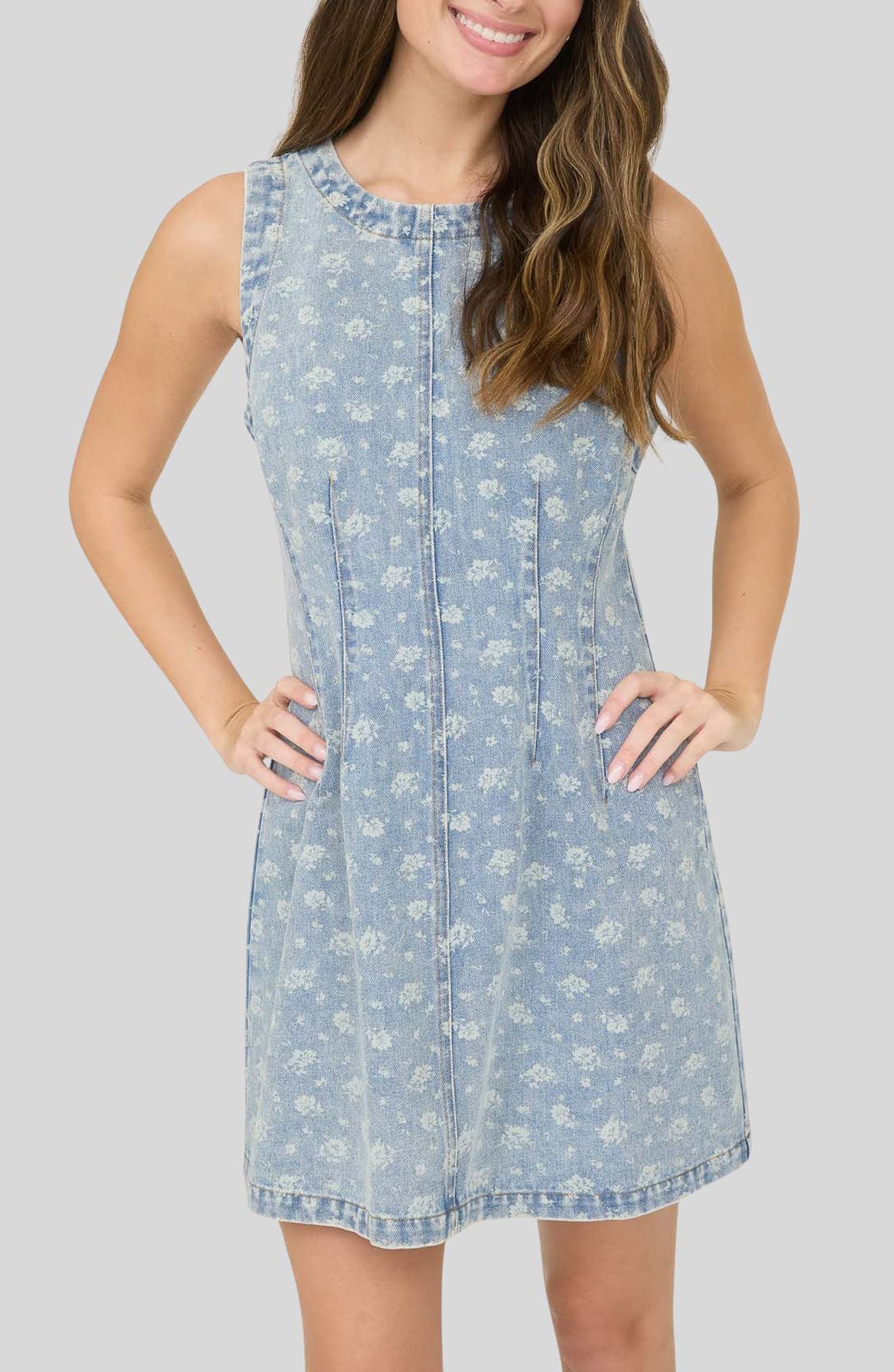 Blu Pepper Floral Denim Dress