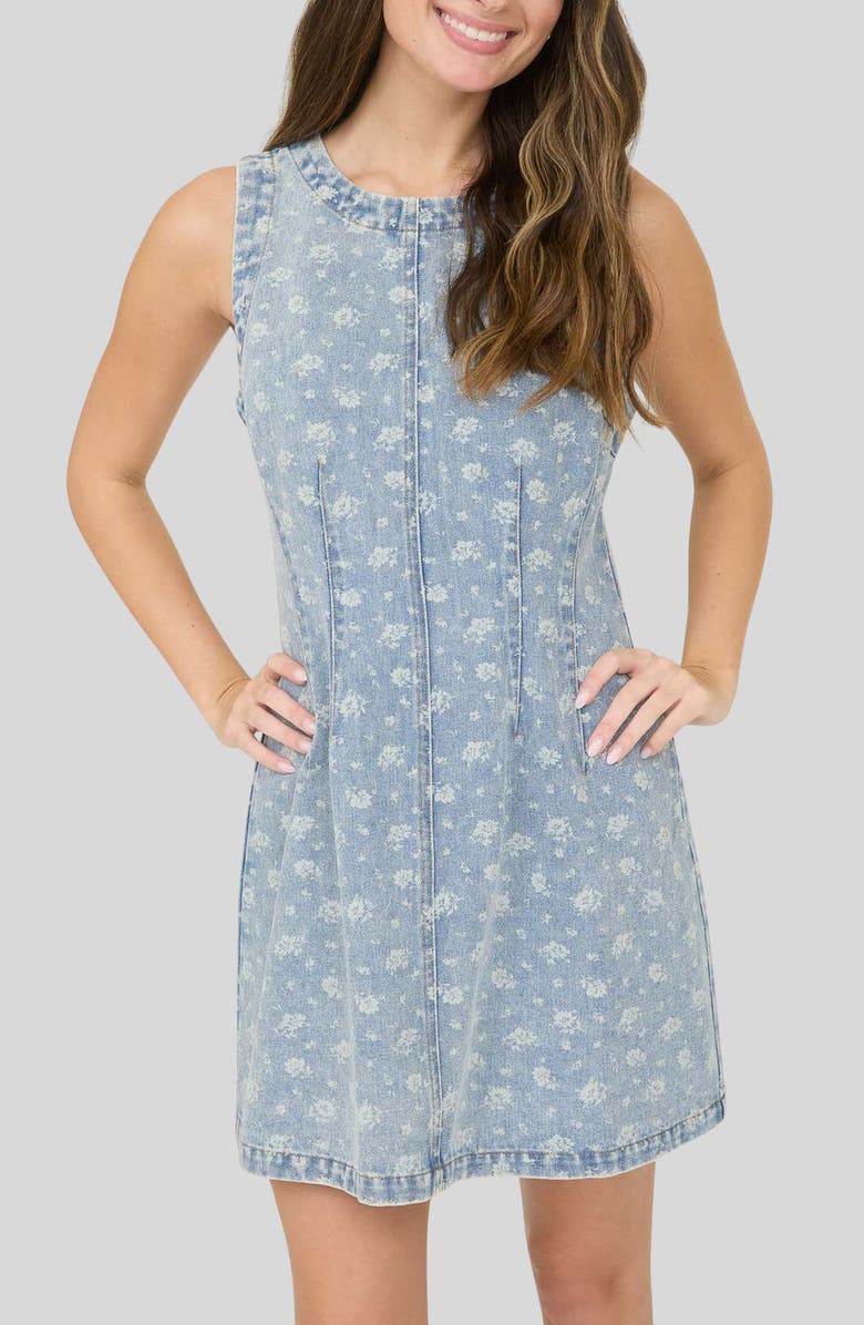 Blu Pepper Floral Denim Dress, Main, color, 