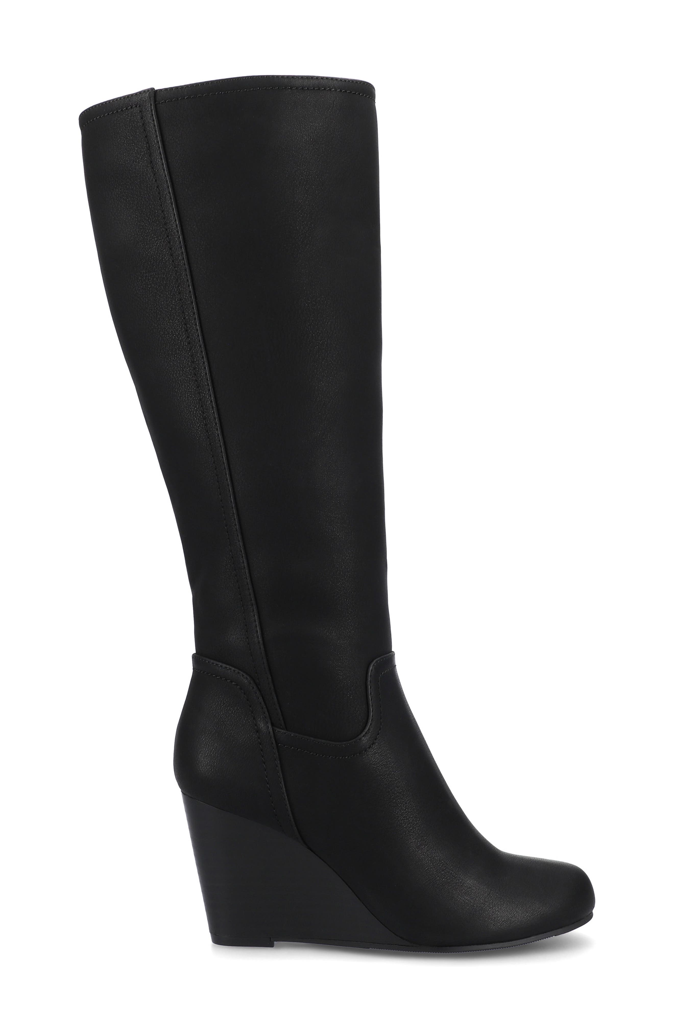 Journee Collection JOURNEE Langly Wedge Heel Tall Boot, Alternate, color, Black