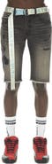 Cult of Individuality Rocker Belted Slim Fit Stretch Denim Shorts