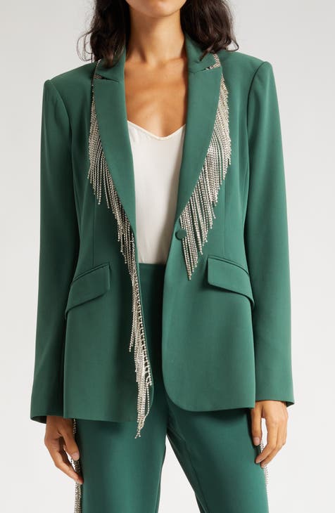 Cheyenne Rhinestone Fringe Blazer