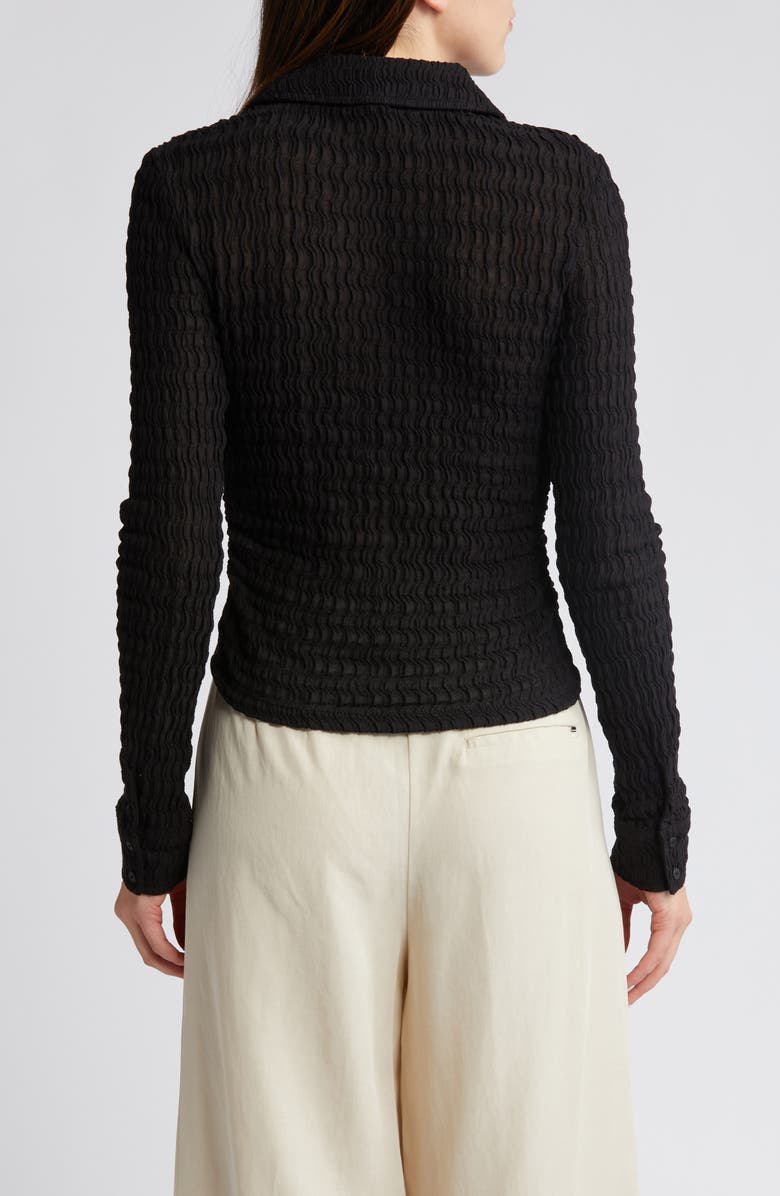 AllSaints Connie Textured Weave Button-Up Shirt, Alternate, color,