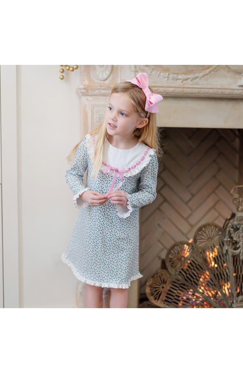 Lila and Hayes Emersyn Lace Trim Dress, Alternate, color, Holly Holiday