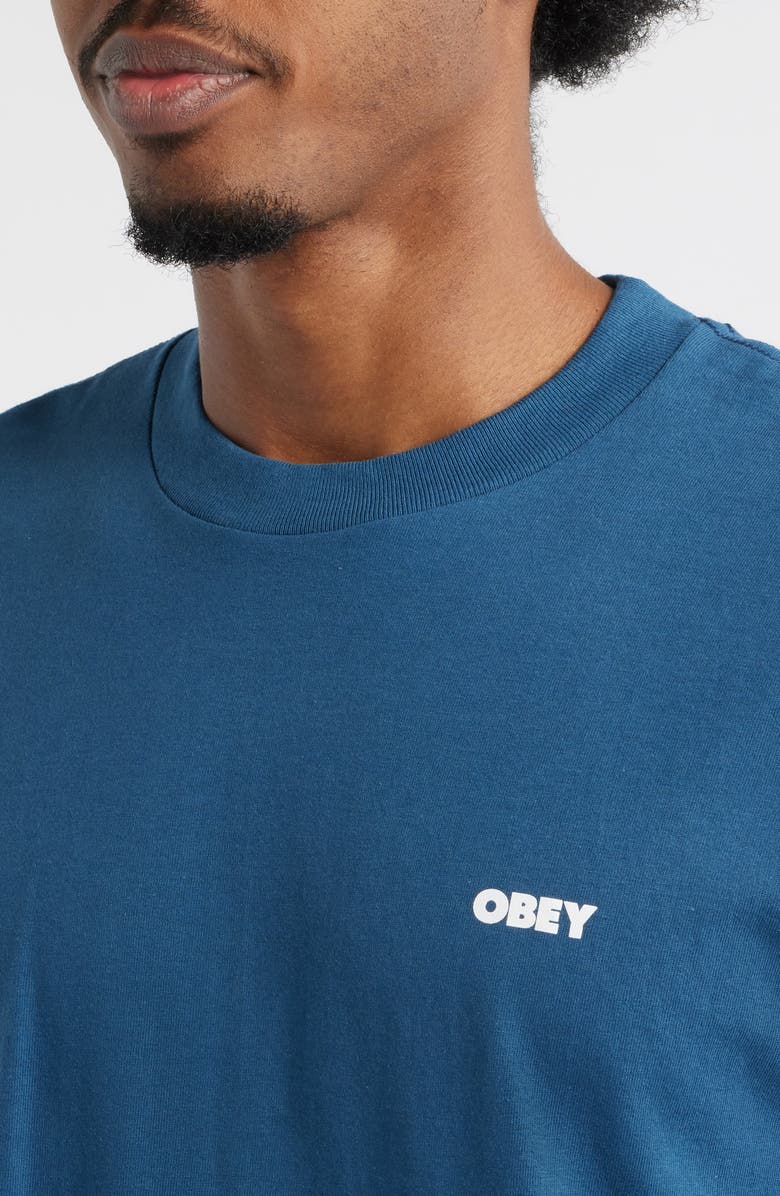 Obey Icon Eye Wreath Cotton Graphic T-Shirt, Alternate, color, Harbor Blue